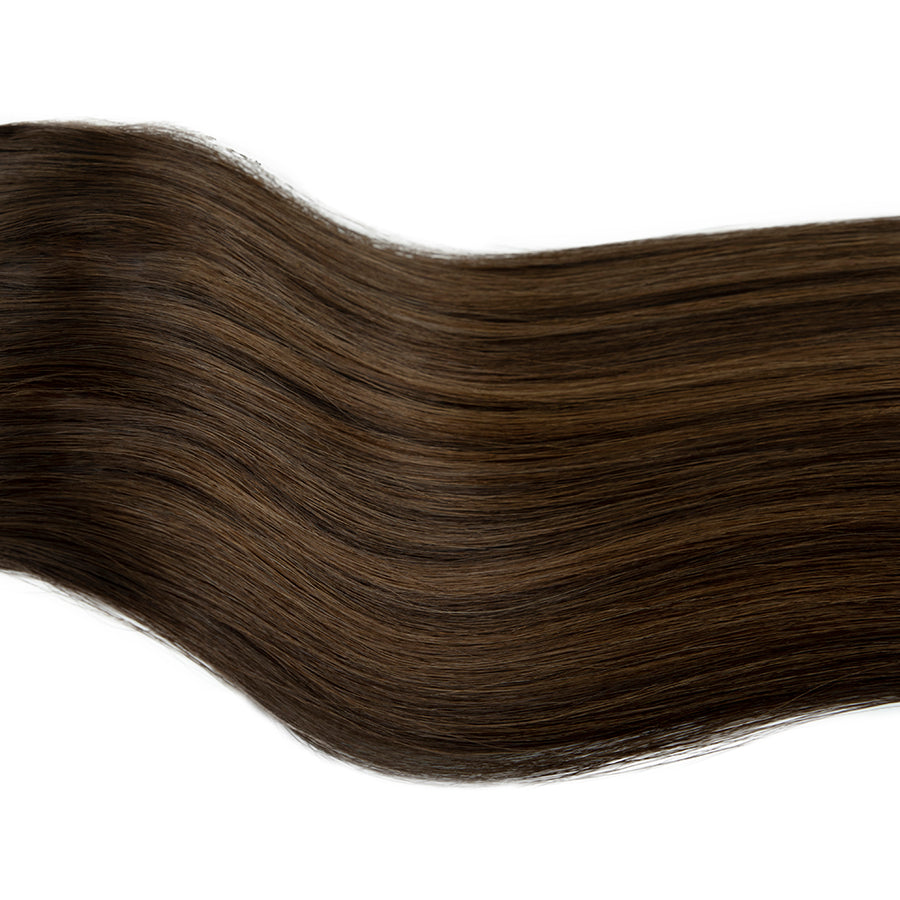 #2TP2/6 Dark Brown with Warm Brown Highlights hair color swatch