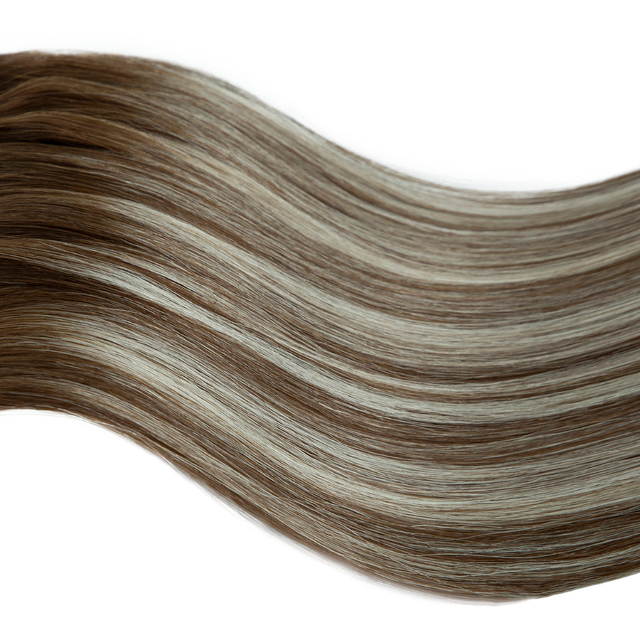 #4TP4/60 Medium Brown with Platinum Highlights hair color swatch