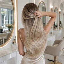 #5ATP18B/62|Genius Weft Hair Extensions 20g #5ATP18B/62 wearing result